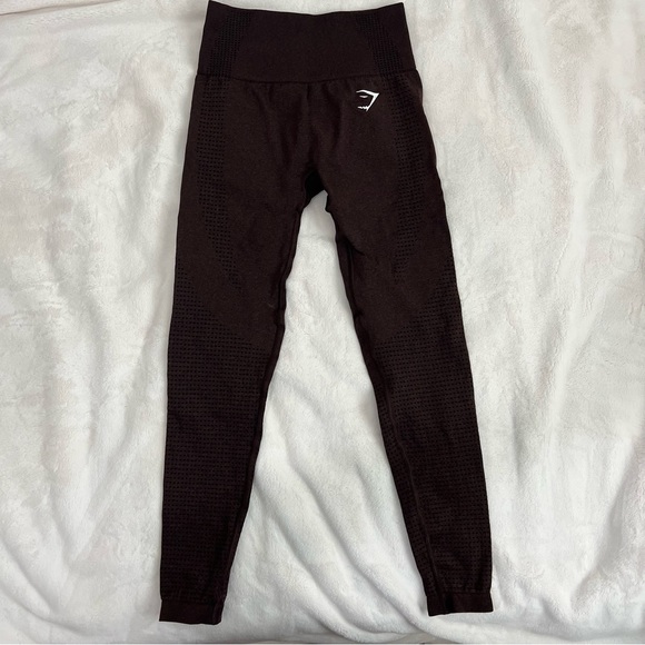Gymshark Vital Seamless 2.0 Leggings in Cherry Brown Marl - Picture 7 of 7